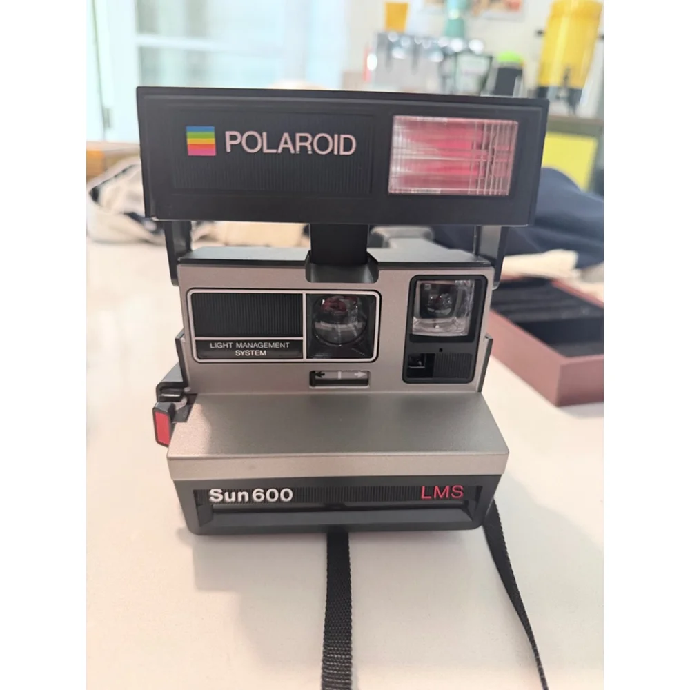 Vintage Polaroid Sun 600 LMS Instant Camera w/ Original Case Untested Retro Film